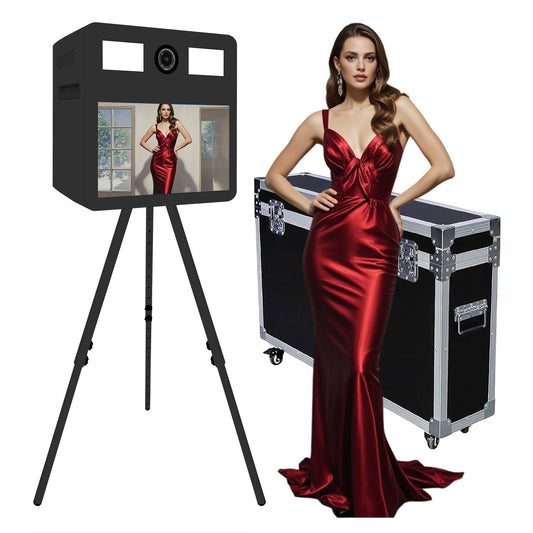 Camera Mirror Photo Booth 21.5 Inch Touch Screen Selfie Portable Photobooth Machine DSLR Booth for Wedding Party Business Events