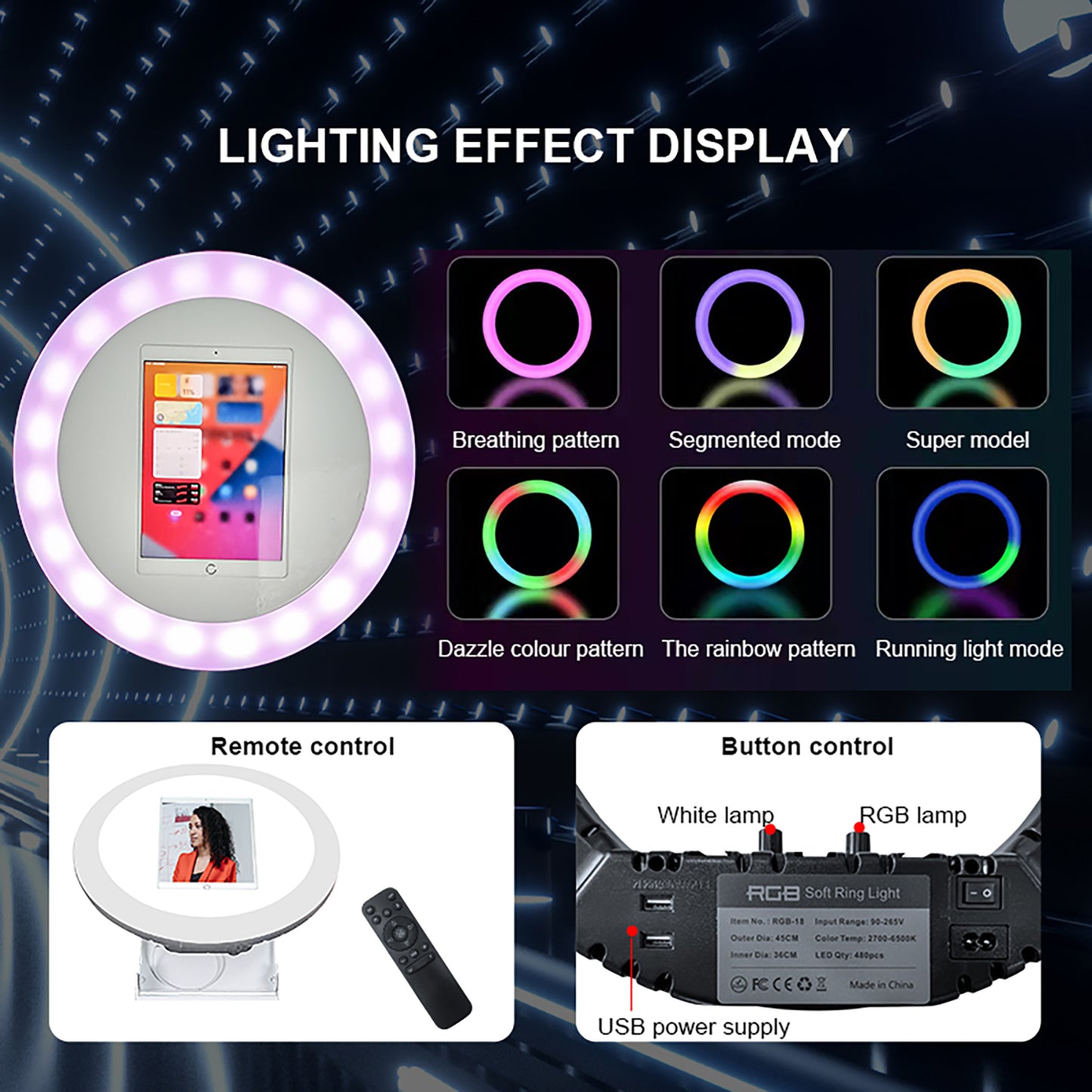 New Portable iPad Photo Booth Machine With RGB Led Light for 10.2/11/12.9 inch iPad Selfie Photobooth Machine for Party Wedding