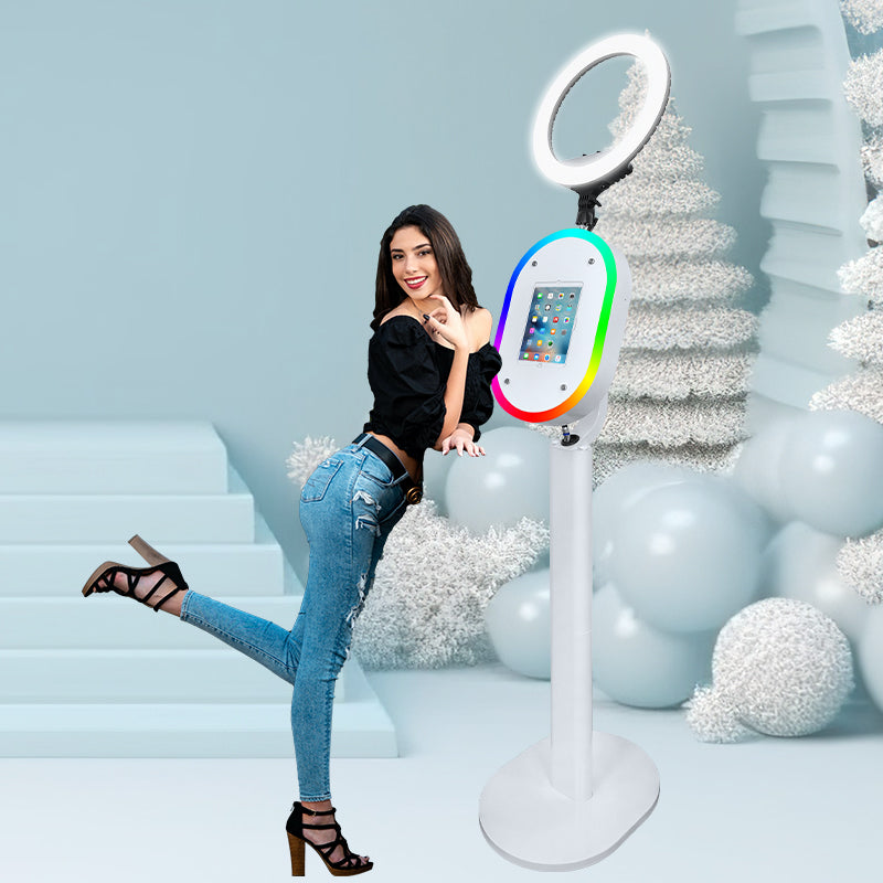 Adjustable Stand Selfie Photobooth Machine Shell iPad Photo Booth With LED Ring Light For Wedding Partys Events