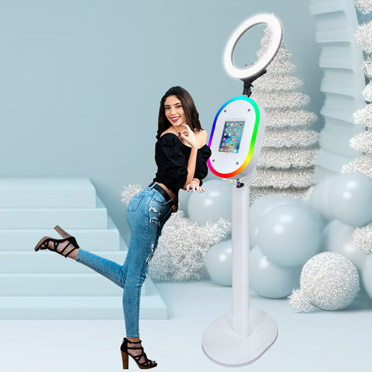 Adjustable Stand Selfie Photobooth Machine Shell iPad Photo Booth With LED Ring Light For Wedding Partys Events