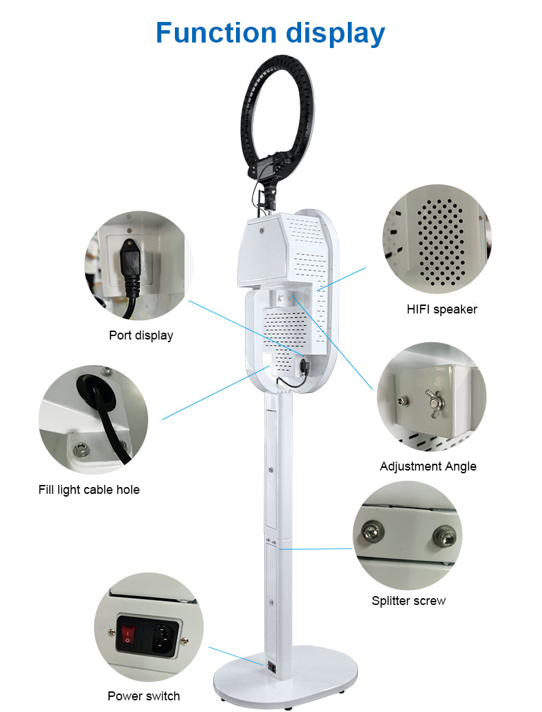 Magic Mirror Photo Booth 15.6 Inch with RGB Light, DSLR Photobooth Machine Selfie Portable Touch Screen with Flight Case for Wedding Party Events