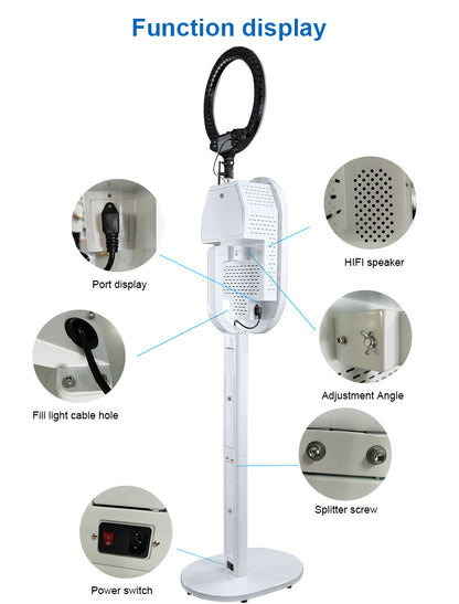 Magic Mirror Photo Booth 15.6 Inch with RGB Light, DSLR Photobooth Machine Selfie Portable Touch Screen with Flight Case for Wedding Party Events