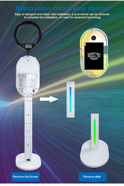 Magic Mirror Photo Booth 15.6 Inch with RGB Light, DSLR Photobooth Machine Selfie Portable Touch Screen with Flight Case for Wedding Party Events