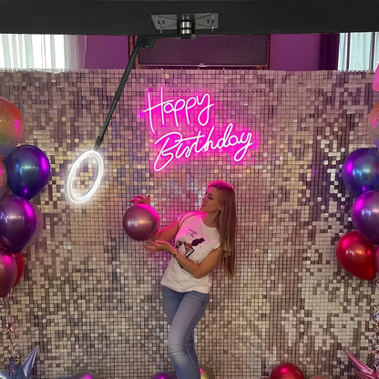 Overhead 360 Photo Booth Automatic Spin Camera Photo Booth Selfie Platform Spinner with LED Light Rotating Video Booth Machine for Partys Wedding