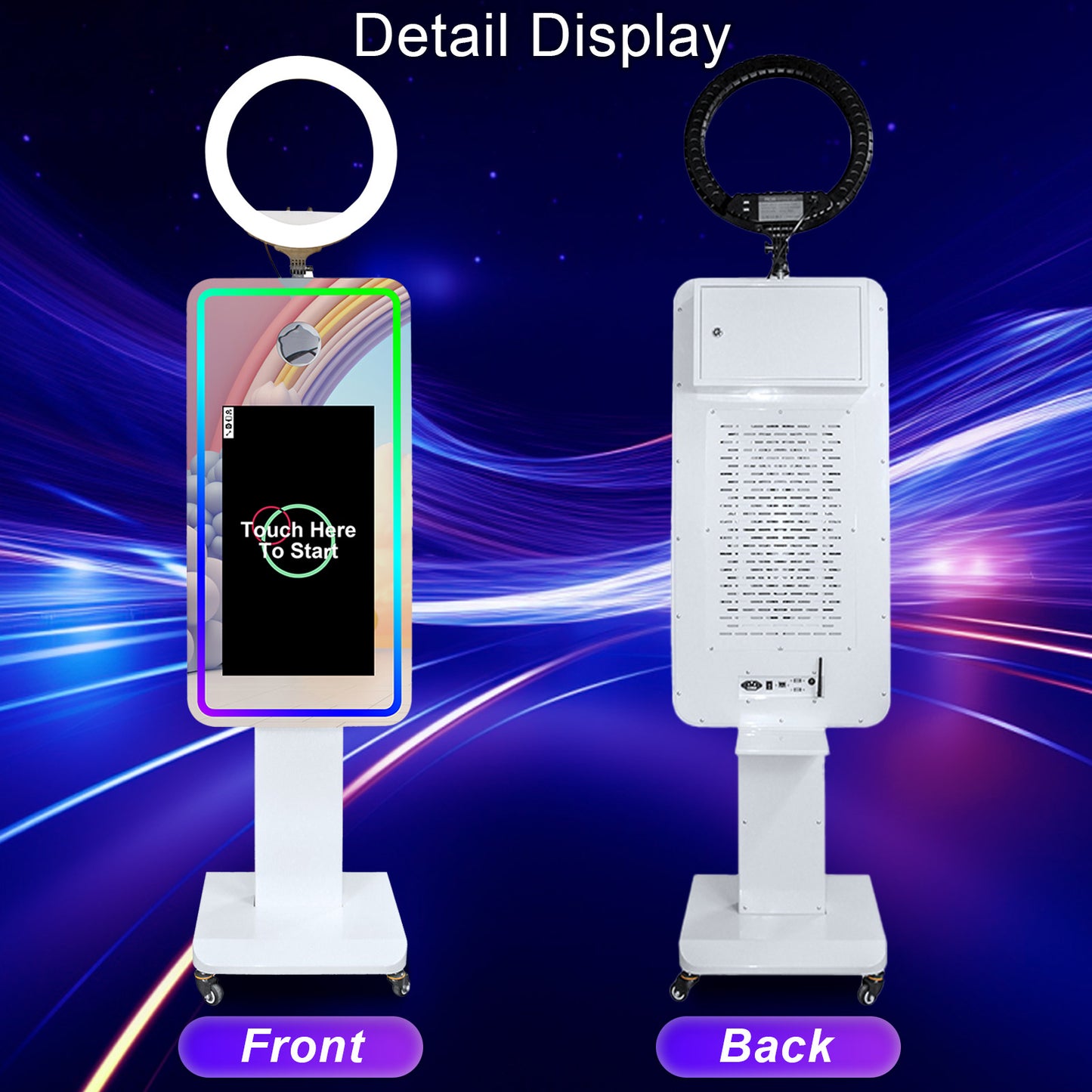 Portable Mirror Photo Booth Camera Magic Mirror Selfie Photobooth Machine with 21.5 inch Touch Screen for Wedding Patry Rental