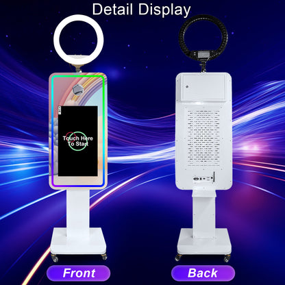 Portable Mirror Photo Booth Camera Magic Mirror Selfie Photobooth Machine with 21.5 inch Touch Screen for Wedding Patry Rental