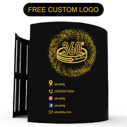 360 Photo Booth Backdrop for Party Event LED Lights Vogue Booth 360 Degree Video Camera Booth Enclosure Free Customize Logo for Events Weddings Parties