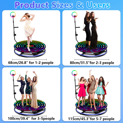 360 Metal Platform Photo Booth Machine Automatic Spin Slow Motion Video Booth Camera Booth for Weddings Parties Events
