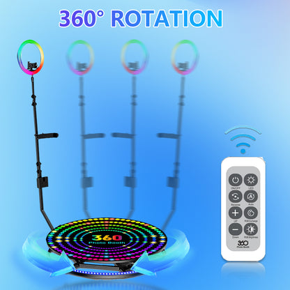 360 Metal Platform Photo Booth Machine Automatic Spin Slow Motion Video Booth Camera Booth for Weddings Parties Events