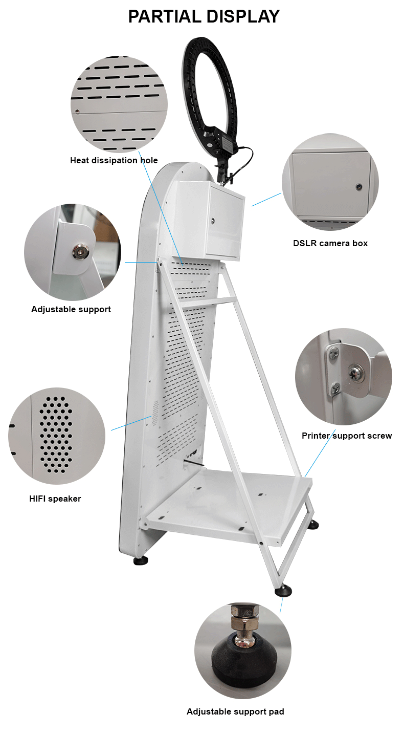Portable Mirror Photo Booth Selfie Machine 32in Touch Screen Built-in Mini PC 65 inch Magic Mirror Photo Booth for Partys Events