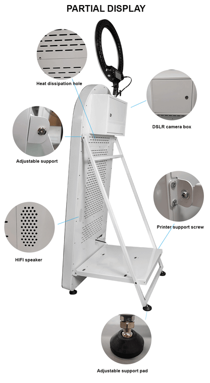Portable Mirror Photo Booth Selfie Machine 32in Touch Screen Built-in Mini PC 65 inch Magic Mirror Photo Booth for Partys Events