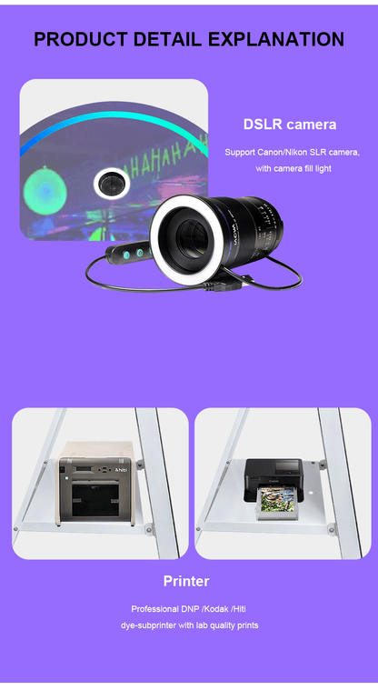 Portable Mirror Photo Booth Selfie Machine 32in Touch Screen Built-in Mini PC 65 inch Magic Mirror Photo Booth for Partys Events