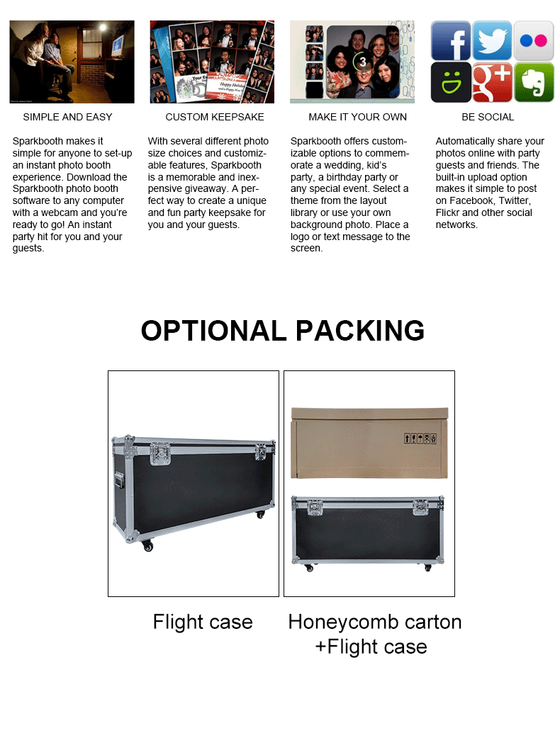 Portable Mirror Photo Booth Selfie Machine 32in Touch Screen Built-in Mini PC 65 inch Magic Mirror Photo Booth for Partys Events