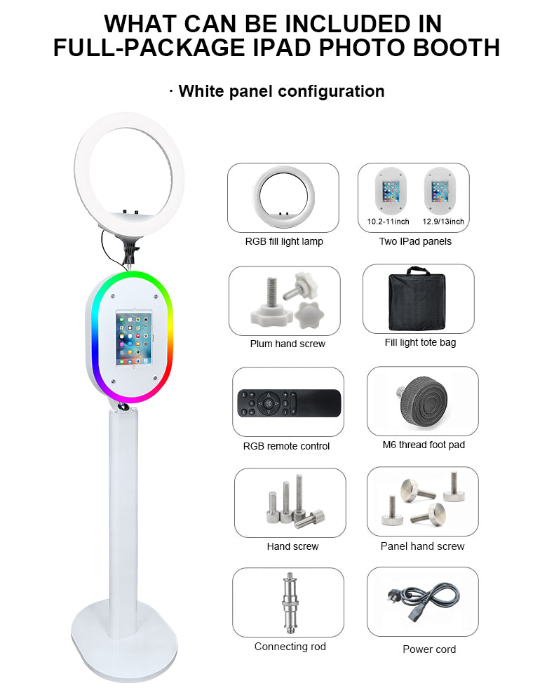 Adjustable Stand Selfie Photobooth Machine Shell iPad Photo Booth With LED Ring Light For Wedding Partys Events