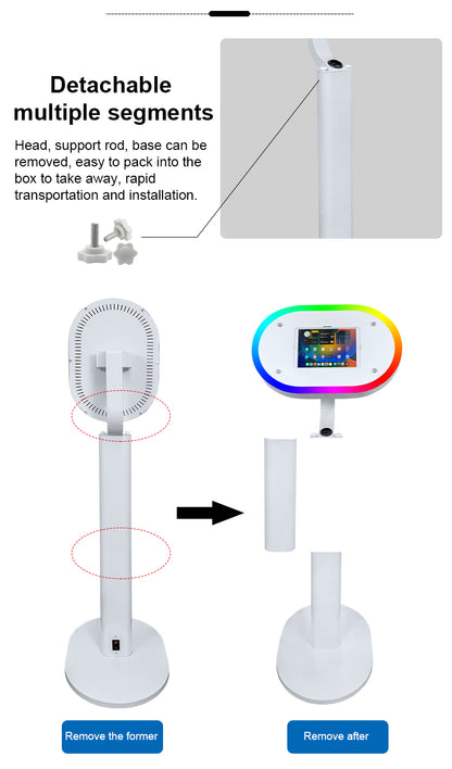 Adjustable Stand Selfie Photobooth Machine Shell iPad Photo Booth With LED Ring Light For Wedding Partys Events