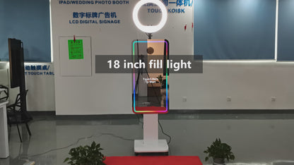 Portable Mirror Photo Booth Camera Magic Mirror Selfie Photobooth Machine with 21.5 inch Touch Screen for Wedding Patry Rental